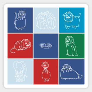 Halloween Horror Animals in Pumpkin Costumes Sticker